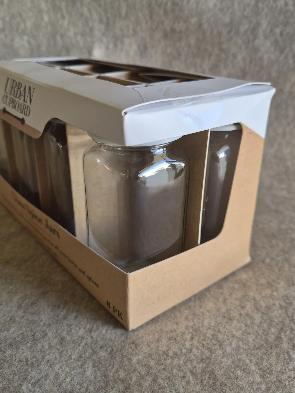 Clear Glass Spice Jars - 8 Pack